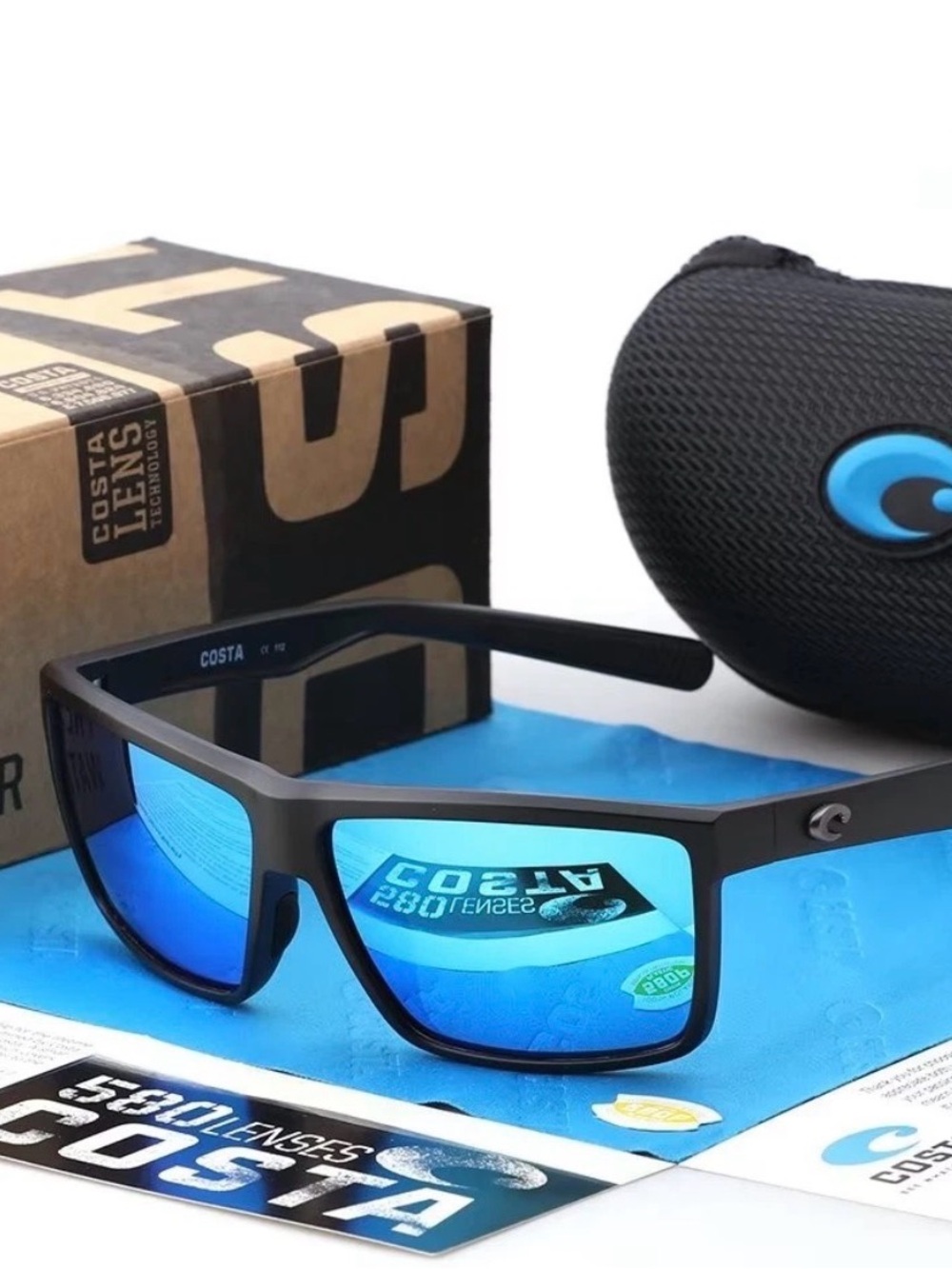 Costa Del Mar Rinconcito black Frame/blue 580P Polarized Lenses New IN BOX